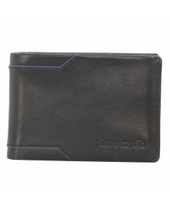 Pierre Cardin Mens Soft Italian Leather Slimline Bi-Fold Wallet - Black