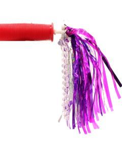 Bike's Up Kid's Bike Streamers/Tassels Silver Pink Purple with Beads