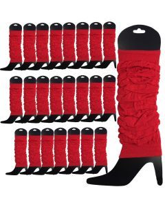 24x Red Leg Warmers Bulk Pack - Womens Dance Costume/80s Party