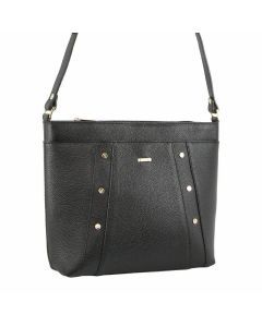 Morrissey Womens Italian Genuine Leather iPad Crossbody Handbag - Black (MO3163)
