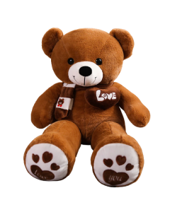 Huge 100cm Brown Giant Teddy Bear Toys Stuffed Animals Soft Plush Cotton Scarf Bear Hold Pillow Doll
