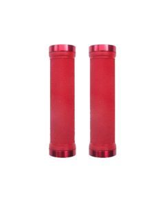 Trigram Lock-on Bike Grips Kraton Rubber 130mm with 2 side lock rings Red