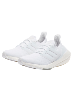 Adidas Womens Ultraboost 21 Running Shoes - White/Grey (Athletic Sneakers)