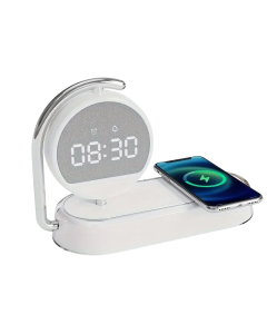 Fantasy Tropical Night Light & Wireless Charger Stand with Digital Alarm Clock