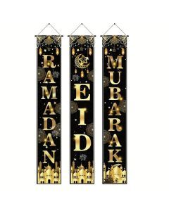 3pcs Ramadan & Eid Door Banner Decorations