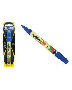 12x Artline 70 Permanent Marker 1.5mm Bullet Nib - Blue Bulk Pack