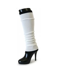1 Pair White Leg Warmers - Womens Dance Costume/80s Party