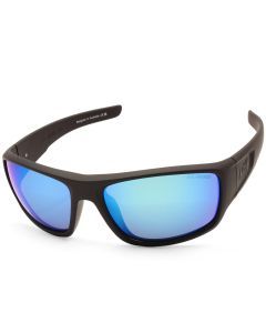 Dirty Dog Muffler Satin Black/Grey-Ice Blue Mirror Polarised Men's Sunglasses