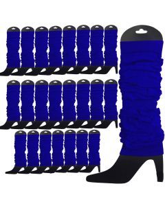 24x Royal Blue Leg Warmers Bulk Pack - Womens Dance Costume/80s Party