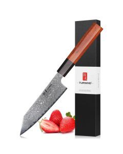 5-Inch Hand-Forged Damascus Steel Utility Knife Ebony And Rosewood Brown