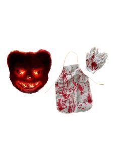 LED Rabbit and Bear Mask Set with Gloves and Apron