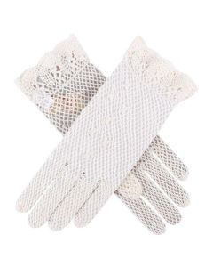 Dents Womens Hand Crochet Gloves - Ecru