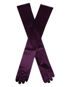Dents Womens Long Opera Satin Gloves in Amethyst