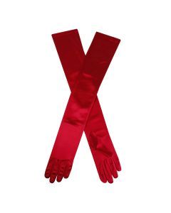 Dents Womens Long Opera Satin Gloves in Berry