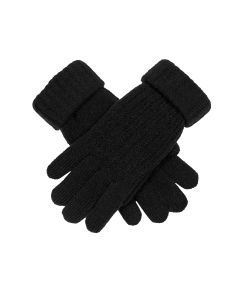 Dents Women’s Ribbed Knit Gloves - Black