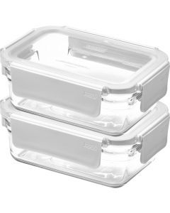 2 Piece Glasslock Premium Glass Food Storage Container Set - 700ml (Oven Safe BPA-Free)