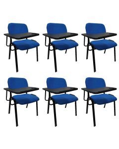 Lecture Chair with Table Top for Classroom Lecture Training Conference (Set of 6-Blue)