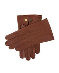 Dents Mens Sandhurst Three-Point Leather Unlined Officers Gloves in English Tan