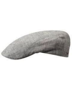 Stetson Mens Medison Linen Stripe Flat Cap Ivy Golf Hat - Grey