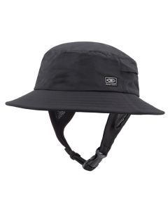 Ocean & Earth Bingin Kids Soft Peak Surf Hat with Chin Strap Black (54cm)