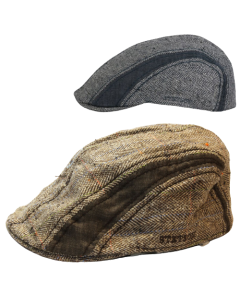 Stetson Mens Manatee Hat Flat Cap Ivy Golf Herringbone Wool Silk Linen