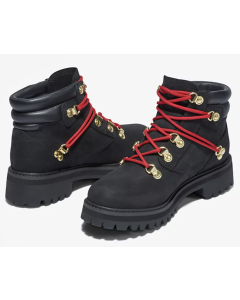 Timberland Womens Heritage 6 Inch Waterproof Leather Boots - Black Nubuck