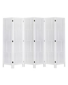 Levede 6 Panel Room Divider Folding Partition Freestanding Screen Wooden White