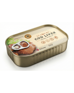 121g Sea Cave Cod Liver Fish in Natural Own Oil Metal Tin - Product of Norway