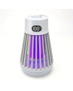 Electric Mosquito Killer Lamp & LED Light Combo - USB Rechargeable Bug Zapper- White