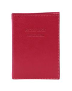 Pierre Cardin Slim Leather Passport Cover - Fuchsia (RFID Blocking Holder)