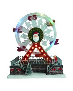 Rotating Christmas Ferris Wheel with Glowing Lights and Music