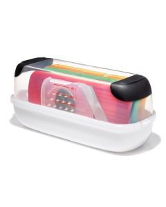 OXO Good Grips 4-Blade Grate & Slice Set with Container Lid (Non-Slip Base & Dishwasher Safe)