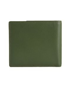Dents Mens Smooth Nappa Leather Bifold Wallet - Olive/Tan (RFID Blocking)