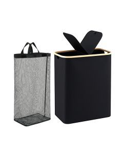 2-Section Foldable Laundry Basket with Removable Bags