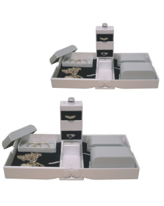 2x Jewellery Case Organiser - Earring & Necklace Display Holder Storage Rack