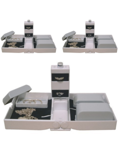 3x Jewellery Case Organiser Bulk Pack - Earring & Necklace Display Holder Storage Rack