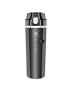 Smart Car Heating Mug with Digital LCD Display 500ML Stainless Steel Black
