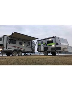 Luxury Awnings Roll Out Awning 18x8 ft Grey - Black Hardware Included