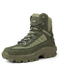 Mens Tactical Desert Combat Ankle Work Boots (Green)