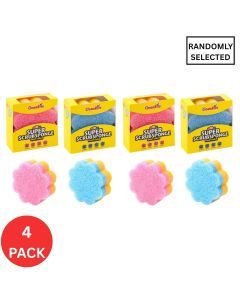 4x Cleanrite 10cm Dual Sided Sponge