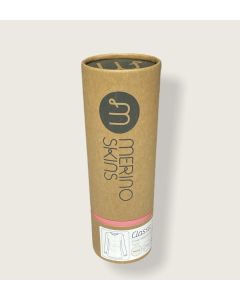 Merino Skins Womens Crew Neck Long Sleeve Wool Thermal Top - Natural (Underwear Base Layer)