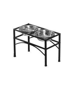 Pawz Dual Elevated Raised Pet Dog Feeder Bowl Stainless-Steel Food Water Stand