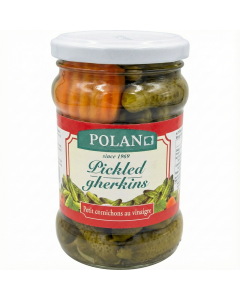 280g Polan Pickled Cucumbers Gherkins Cornichons in Vinegar in Glass Jar - Product of Poland