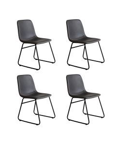 Levede 4x Dining Chairs Kitchen Table Chair Lounge Room Retro Padded Seat PU