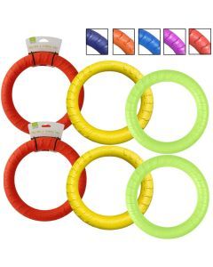 6x Medium 20cm Lightweight Dog Toy Chew Floating Training Ring for Chewers Pet