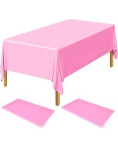 Large Light Pink Rectangular Table Cloth Cover - Reusable & Washable (137x274cm)