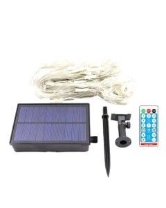 Radiant Nightfall: 192 LED Solar Lights on Transparent Wire