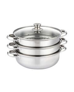 Toque Stainless-Steel Steamer Meat Vegetable Cookware Hot Pot Kitchen 3 Tier