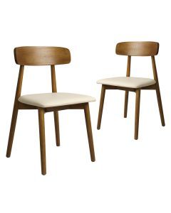 Levede 2x Dining Chairs Kitchen Chair PU Leather Rubberwood Frame Cafe Lounge