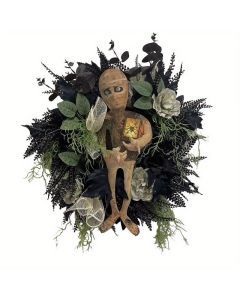 Spooky Mummy Halloween Wreath for Door and Indoor